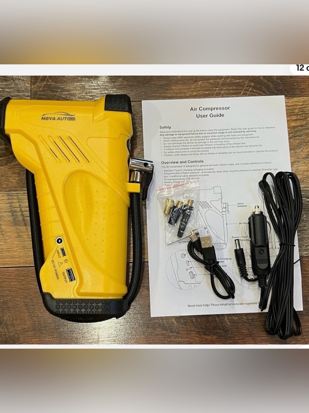 Nova Auto Pro 150 PSI Portable Air Compressor Tire Inflator 12V DC LED/Travel